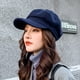 thumbnail image 4 of Gorra de repartidor de periódicos para mujer, de mezcla de lana, estilo retro, de color sólido, a la moda, estilo Gatsby, con visera para taxista, para mujer, 4 of 6