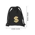 thumbnail image 2 of FELTECHELECTR Black Canvas Drawstring Bag for Coins Storage and Party Use 6 Pieces Small Size, 2 of 7