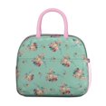 thumbnail image 2 of Lunch Bag Lunch Box for Women Reusable Insulated Lunch Cooler Bags,Large Capacity for Work Travel Picnic,Water-Resistant Light Green with Rose Lunch Tote Bag Gifts for Woman Mom Pink, 2 of 6