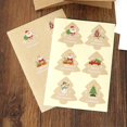 thumbnail image 3 of Paquete de 6 tarjetas de felicitación navideñas con sobres y pegatinas, dibujos animados de Papá Noel, búho, camión, muñeco de nieve, tarjetas de mensajes DIY navideñas Kraft, 3 of 5