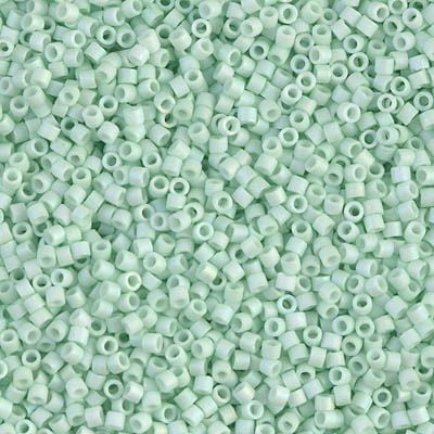 Miyuki Delica Seed Beads DB1526 11/0 Opaque Light Mint Green Matte AB 7.2 Grams