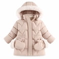 thumbnail image 3 of TBWNWG Girls Winter Padded Coat with Gloves Warm Long Jacket, 3 of 8