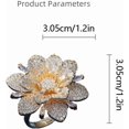 thumbnail image 5 of Double Layered Rhinestone Flower Ring for Women Cubic Zirconia Geometry Sunflower Wrap Finger Band Adjustable Open Bands Rings Engagement Jewelry, 5 of 9