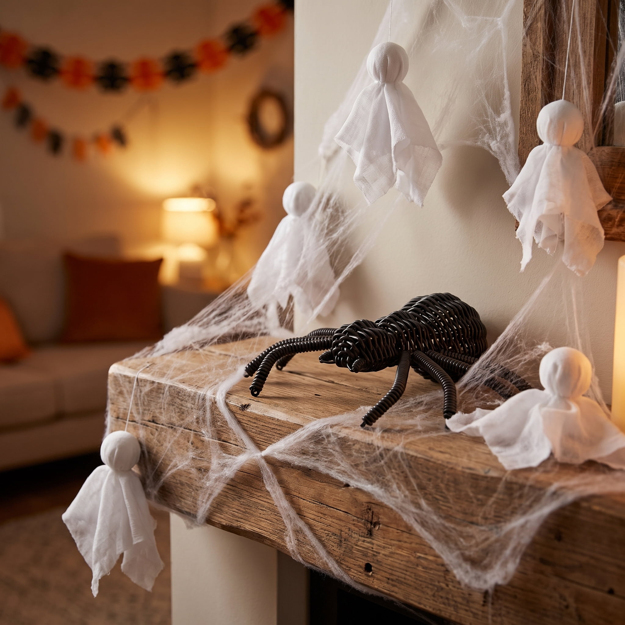 Woven Spider Decoration, Black, 8" x 7", Halloween by Way To Celebrate