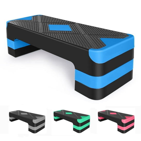 HaoKang Adjustabl Aerobic Stepper Fitness Step Platform Health Workout for Sports Training, Black-Blue