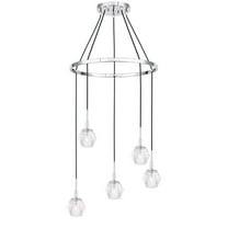 Woodbridge Lighting Candice Frosted Square Metal Chandelier in Chrome