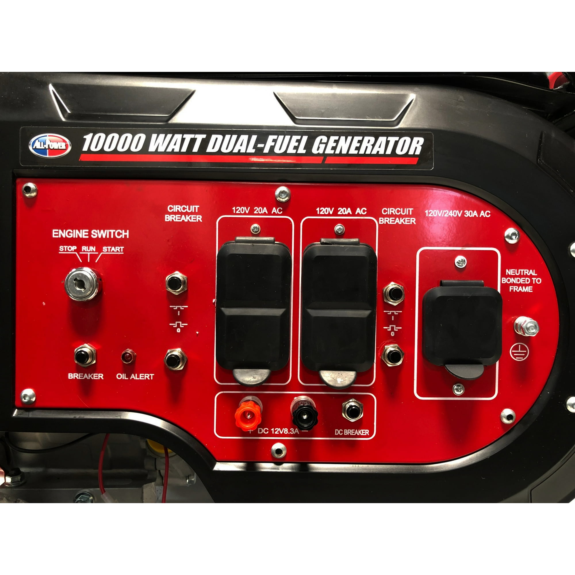 All Power 10000 Watt Dual Fuel Generator, Heavy Duty Portable Generator G10000EGL, Gas/Propane