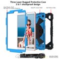 thumbnail image 3 of Galaxy Tab A 8.0 Case 2019, SM-T290/SM-T295 Case for Kids, Allytech Hard PC + Soft Silicone Drop-Proof Kickstand Case with Adjustable Hand Strap/Detachable Shoulder Strap Cover, Black Blue, 3 of 5
