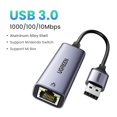 thumbnail image 1 of Adaptador Ethernet USB UGREEN USB3.0 1000Mbps USB RJ45 tarjeta de red para ordenador portátil Xiaomi Mi Box S Nintendo Switch PC Internet USB Lan Tan Jianjun unisex, 1 of 2