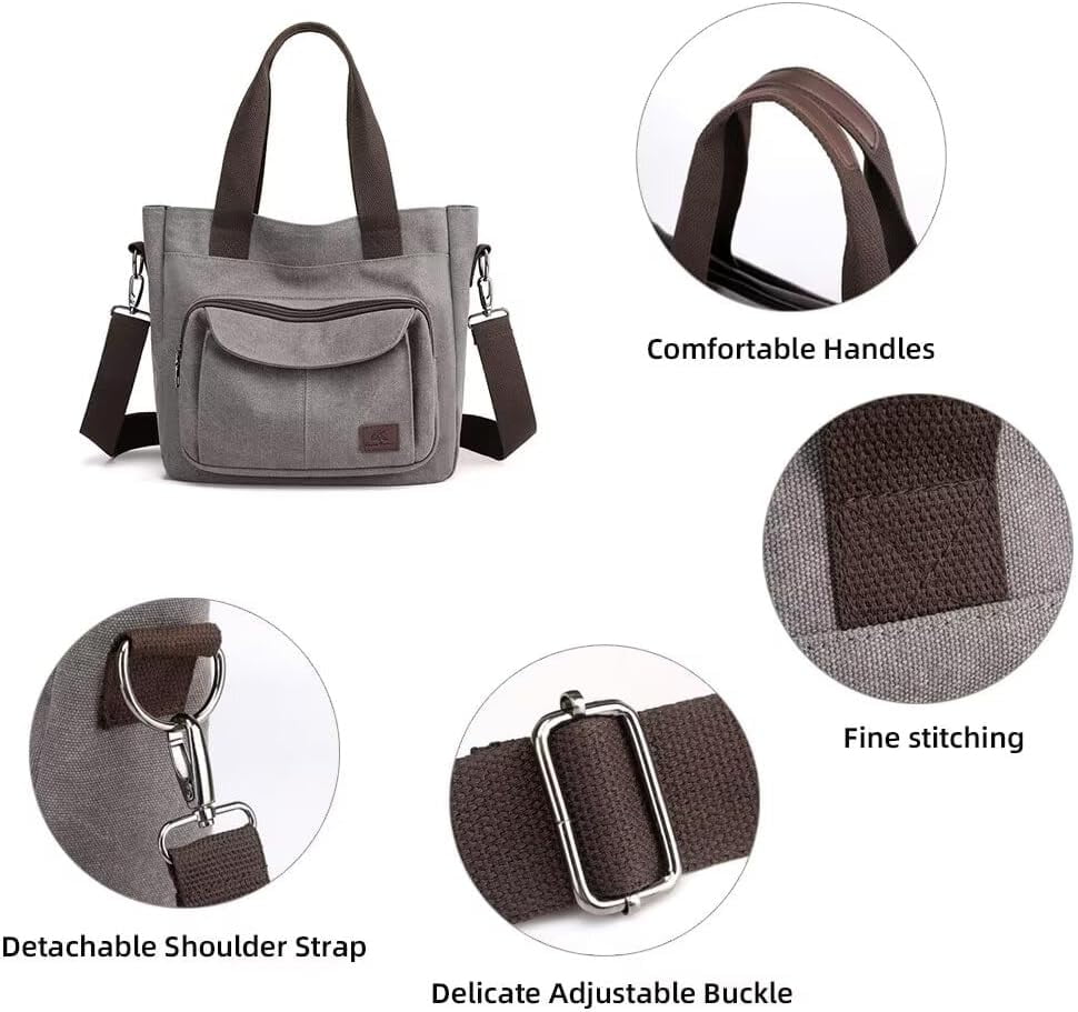 JennyShop Casual Fabric Bag, Hot Sale Canvas Purses and Handbags for Women, Medium Crossbody Purse Travel Work Tote Bag