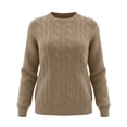 thumbnail image 7 of yillto Womens Cable Knit Sweater Top Long Sleeve Crewneck Pullover Warm Fall Winter Loose Sweaters Tops, 7 of 7