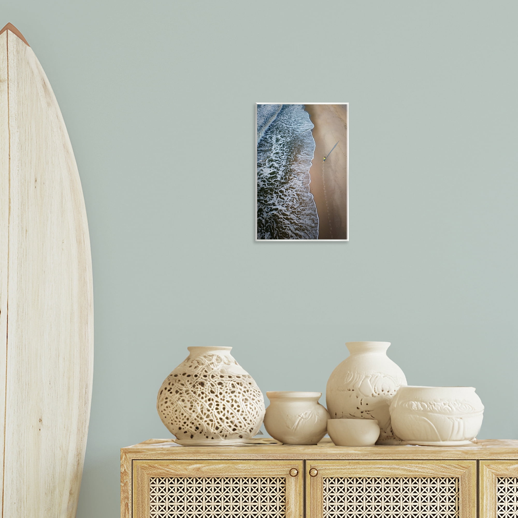 Stupell Industries Vertical Aerial Beach View Nautical & Beach Photography Unframed Art Print Wall Art, 10 x 15