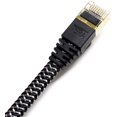 thumbnail image 2 of Tera Grand - 25FT - CAT7 10 Gigabit Ethernet Ultra Flat Patch Cable for Modem Router LAN Network - Braided Jacket, Gold, 2 of 5