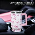 thumbnail image 6 of 30 Oz Pink Bow Tumbler With Handle, Blue Bow Decor Coffee Travel Mug Cup Water Bottle, Gifts for Women Girls, 6 of 6