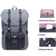 thumbnail image 3 of KAUKKO School Travel mochila para universidad flexible con laptop para 12", 16.1L(Nylon/Black) KAUKKO EP5-5-GreyBlack-RE, 3 of 5