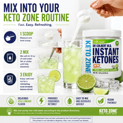 Dr Colbert, MD Instant Ketones Powder | Limeade Flavor | Keto Zone | Divine Health | Recommended in The Keto Zone Diet Book | GoBHB | Exogenous BHB Ketone Salts | 4.59oz | 21 Servings