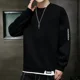 thumbnail image 4 of Ropa para hombre Sudaderas empalmadas para hombre Jersey bordado Camiseta sin capucha Top negro de una pieza Estilo coreano Ofrece calidez, 4 of 5
