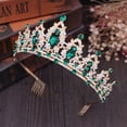thumbnail image 3 of Corona de cristal y tiara con peine para niñas o damas Cumpleaños Navidad Navidad Fiesta de Halloween Regalo del día de San Valentín Tiara de boda MFZFUKR CPB-DE-LYY910-3, 3 of 5