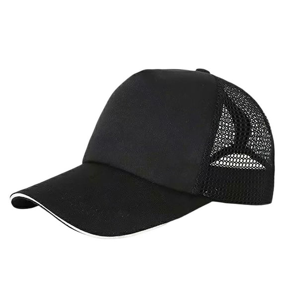 Yigetop Men's Hats & Caps Children's Solid Color Net Cap Student's Baseball Cap Sun Visor Cap Peaked Cap Hats for Men White one Size