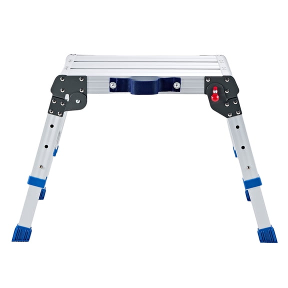 KFFKFF Folding Work Platform, Adjustable Height 12-16 in, 500 lbs Capacity Aluminum Step Stool, Durable Non-Slip Platform Ladder, Portable Work Bench for Painting, Cleaning