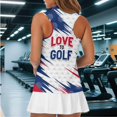 thumbnail image 4 of XYZCANDO Golf Pattern Golf Sleeveless Tops for Womens Versatile Stretchy Sleeveless Women Tennis Shirt XL Elastic Soft Zip Up Golfs Tops for Women Collared Tank Top, 4 of 7