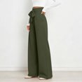 thumbnail image 7 of Tqcoqu Women's High Waisted Wide Leg Lounge Pants, Lightweight Loose Work Elastic Casual Outfits Trousers with Pockets, 7 of 7