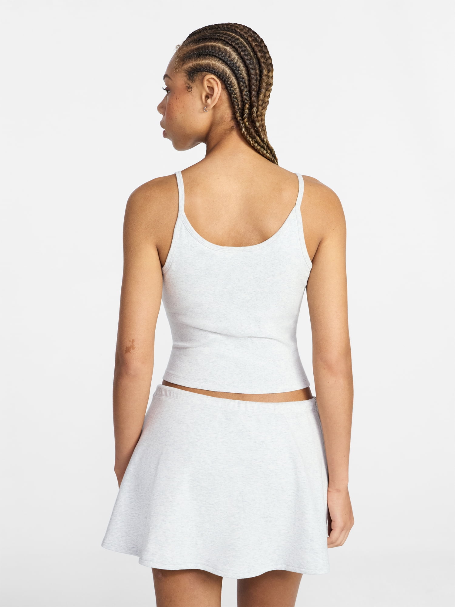 No Boundaries Cozy Sleepwear Cami and Skort Set, 2-Piece, Women’s and Women’s Plus XXS-3X