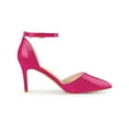 thumbnail image 3 of BLISSFUL STEP Women's Pointy Toe Ankle Strap Stiletto Heels Pumps Hot Pink 11, 3 of 6