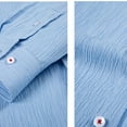 thumbnail image 3 of Mens Shirts Long Sleeve Button-Down Tshirts Shirt with Collared Casual Solid Color Lightweight Breathable Lapel Going-Out Work Tees Tops, 3 of 4