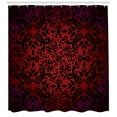thumbnail image 3 of Ambesonne Abstract Shower Curtain, Orient Flowers Leaves Art, 69"Wx70"L, Vermilion and Black, 3 of 3