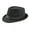 Black, variant on Fusipu Jazz Cap Wide Brim Classic Autumn Winter Stripe Design Fedora Hat for Daily Wear
