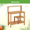 thumbnail image 3 of Gymax Outdoor Potting Bench Table w/Open Shelves Teak Oil Finish Gardening Workstation, 3 of 10