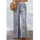 thumbnail image 3 of ABPHQTO Pantalones anchos de mujer con estampado mixto Paisley azul, 3 of 5