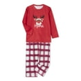 thumbnail image 4 of Family Matching Christmas Pajamas, Deer Head Print Long-Sleeved Tops + Plaid Pattern Trousers Sleepwear Outfits, 4 of 10