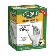 Curad Germ Shield Tear Resistant Exam Gloves, One Size Fits Most, 50 Ct