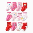 thumbnail image 2 of CAUYDY 3T 4T 5T Toddler Girls Socks Set 12PC Baby Kids Non-Slip Floor Socks Mid Cut for Fall Winter Spring Sizes 3-5 Years, 2 of 4