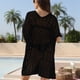 thumbnail image 5 of Traje de baño Prolriy para mujer, pareo de baño, pareo de crochet con dobladillo dividido, pareo de baño, pareo de playa, pareo de baño para mujer, negro A, 5 of 5