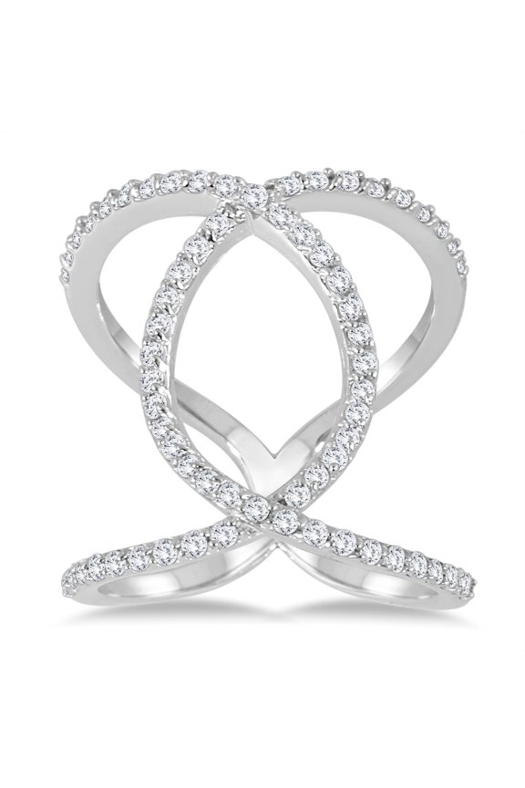 Women's 5/8 Carat TW Diamond Open Infinity Link Ring in 14K White Gold (J-K-L Color, I2-I3 Clarity)