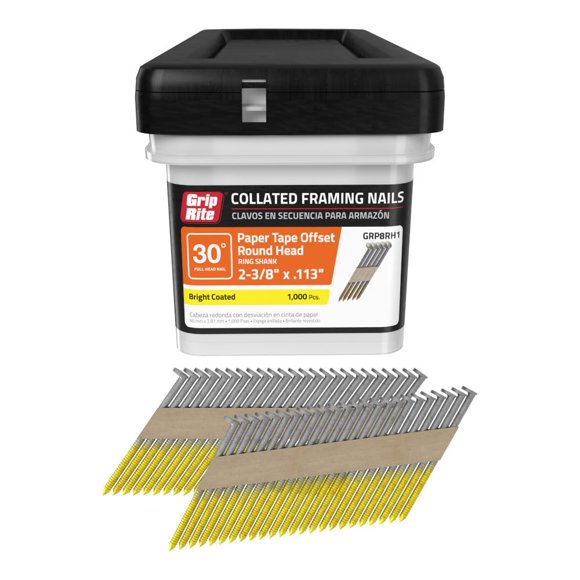 Uñas para enmarcar Grip-Rite GRP8RH1, 2,4 cm x 0,3 cm, ángulo de 30°