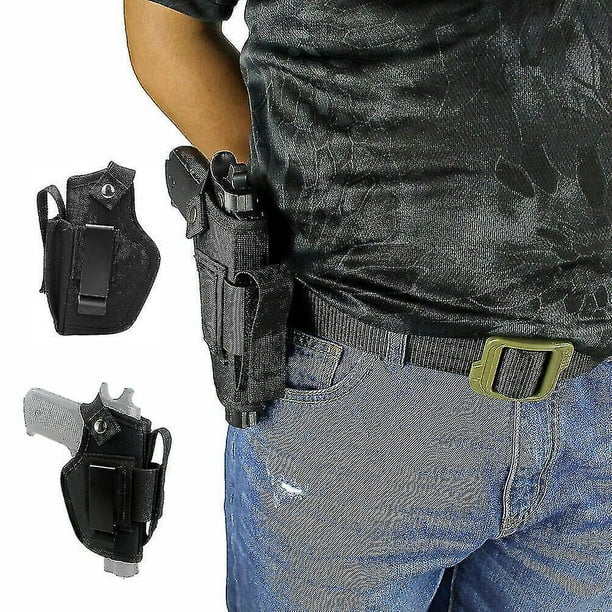 Universal Tactical Holster Magazine Belt Pistol Rack Outdoor (1 pieza, negro)