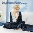 Entil Full Electric Heated Twin Blue Blanket, 4 Heating Levels, 10H
