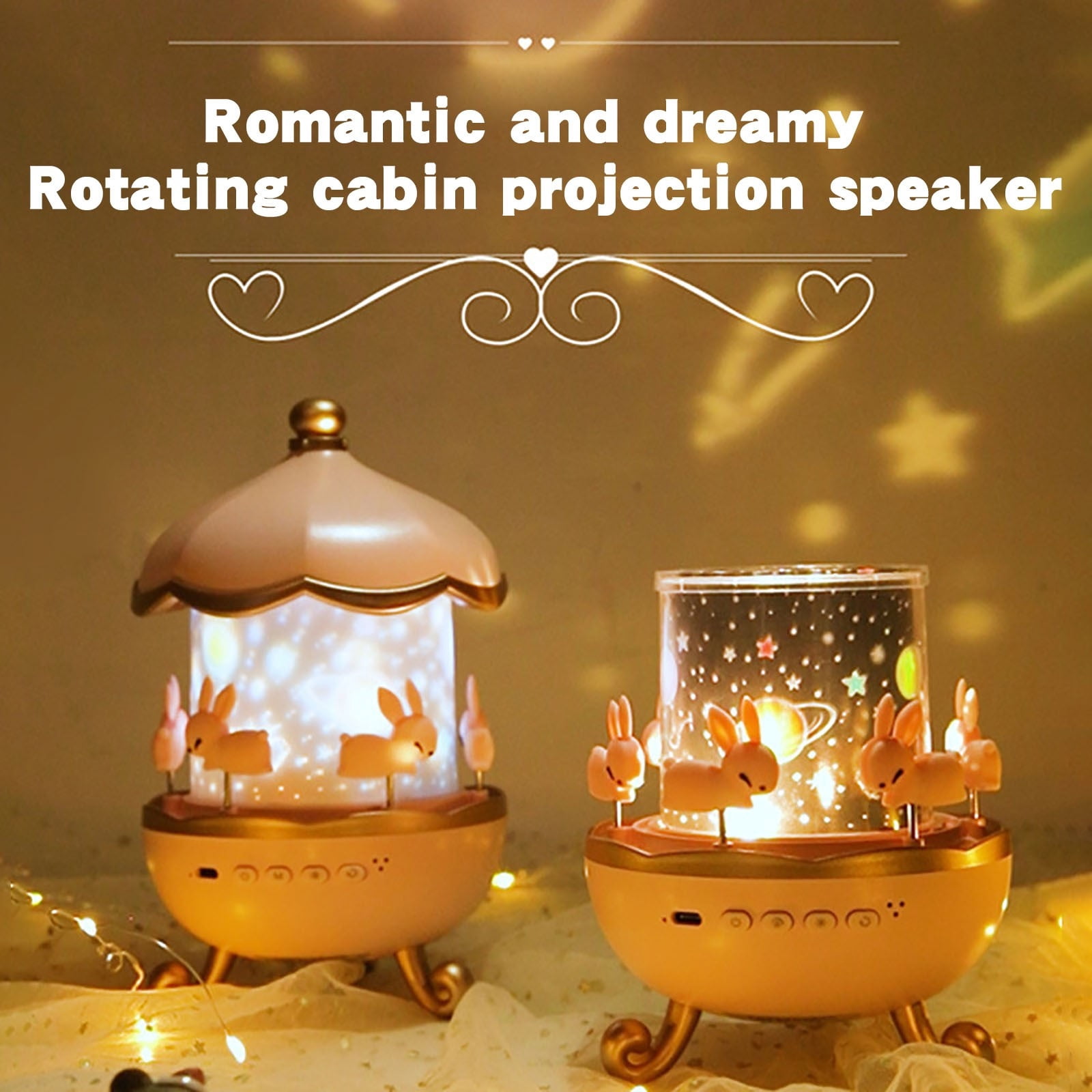 Starry Sky Projection Music Box Lamp, Night Light Ambiance Lamp, Bedroom Projector Light, with Melodies and Galaxy Effects for Room and Nursery Decor, Children and Relaxation Seekers
