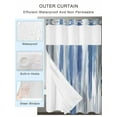 thumbnail image 2 of No Hook Cloth Fabric Shower Curtain with Snap in Liner, Blue Gray Waterproof Shower Curtains Set with See Through Top Window, Modern Simple Abstract White Ombre Texture Bath Curtains Shower 36"x72", 2 of 6