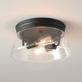 thumbnail image 5 of Globe Electric Aleyna 2-Light Matte Black Outdoor Flush Mount Ceiling Light with Clear Glass Shade, 44777, 5 of 7