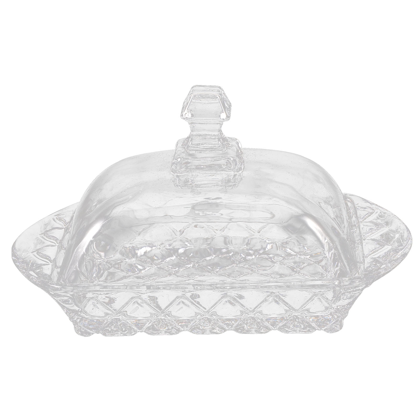 1 Set of Covered Butter Dish Glass Butter Dish Transparent Butter Tray