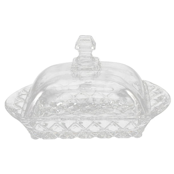 1 Set of Covered Butter Dish Glass Butter Dish Transparent Butter Tray