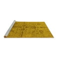 thumbnail image 2 of Ahgly Company Machine Washable Indoor Round Oriental Yellow Industrial Area Rugs, 4' Round, 2 of 4