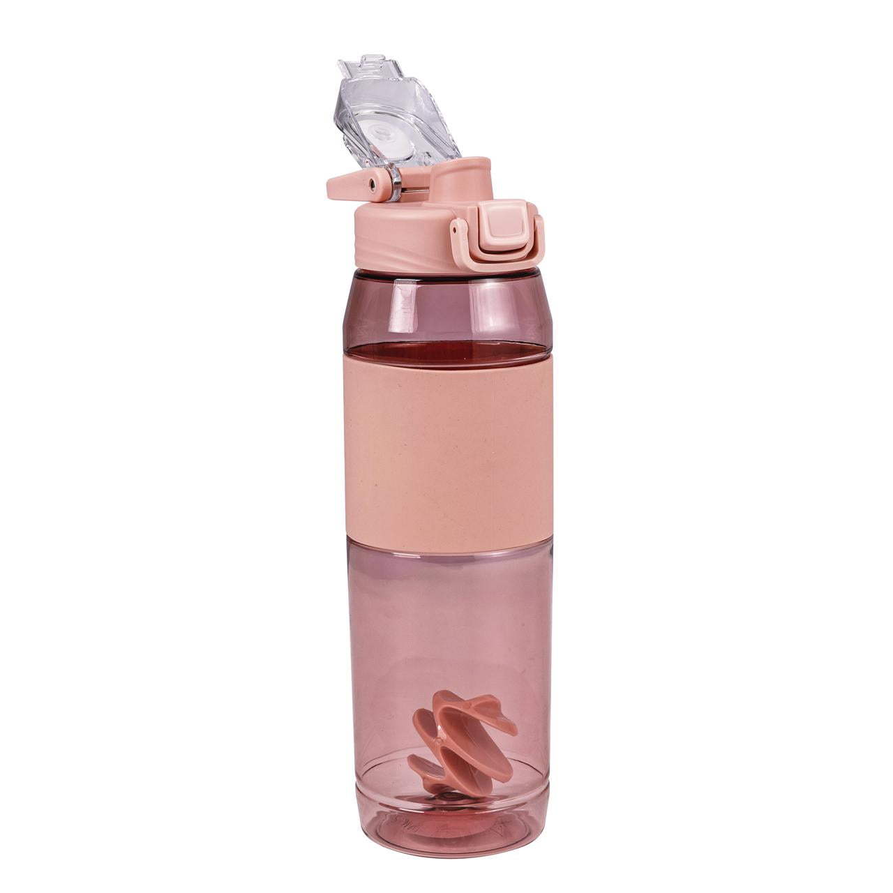 Mainstays 32 Fluid Ounces Shaker Water Bottle, Pink, with Ball, Tritan
