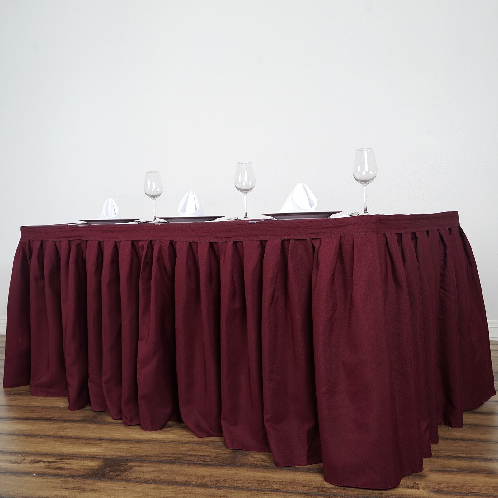 Efavormart Accordion Pleat Wholesale Polyester Table Skirt for Kitchen Dining Catering Wedding