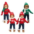 thumbnail image 4 of Ounissouiy Conjunto de ropa para muñecas de 18 pulgadas con tema navideño, suéteres rojos y blancos, pantalones, sombreros, guantes, 5 uds. Muñecas y casas de muñecas verde blanco, 4 of 6